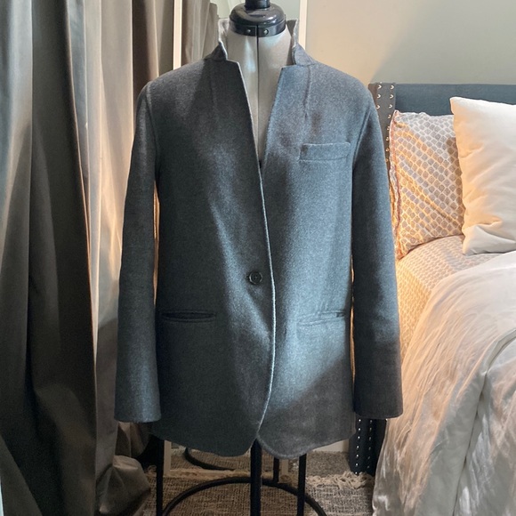 Women's J.Crew Leighton Blazer Jacket Double Faced Wool Size 2 Charcoal BJ930 - Picture 2 of 10